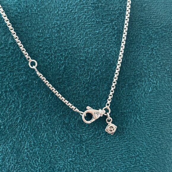 David Yurman 925 Sterling Silver Black Skull Small Pendant Chain Size 28' - Picture 2 of 4